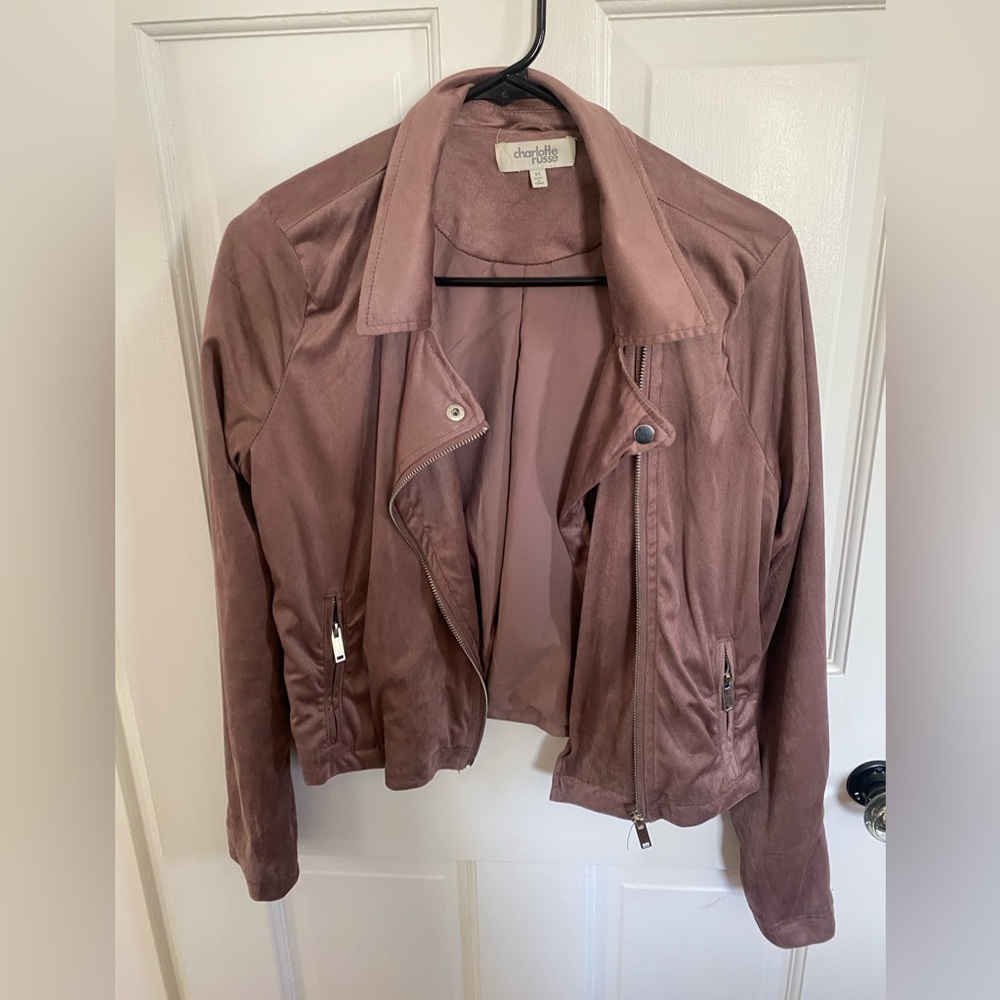Charlotte Russe suede blush colored blazer